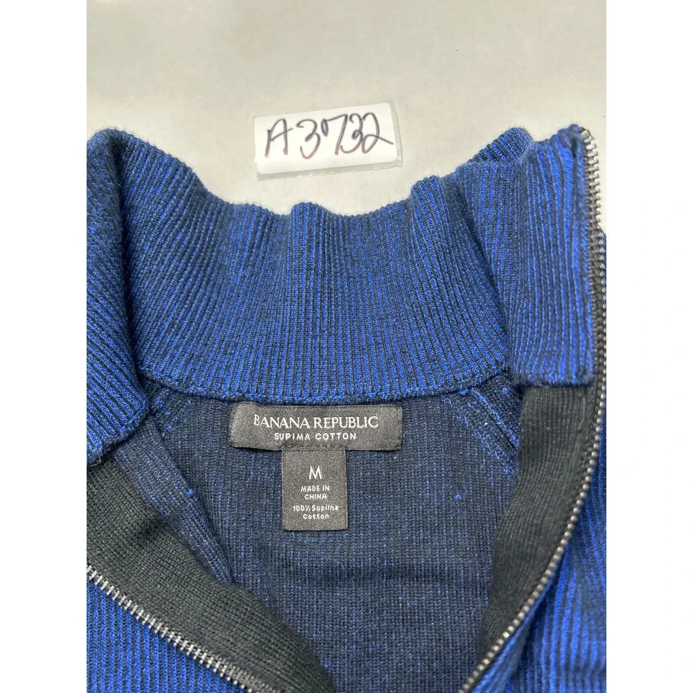 Banana‎ Republic sweater Men's size Medium blue quarter-zip pullover